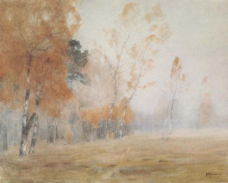 Levitan, Isaak Fog Autumn Sweden oil painting art